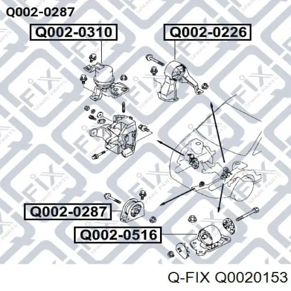 Q0020153 Q-fix Подушка передньої опори двигуна