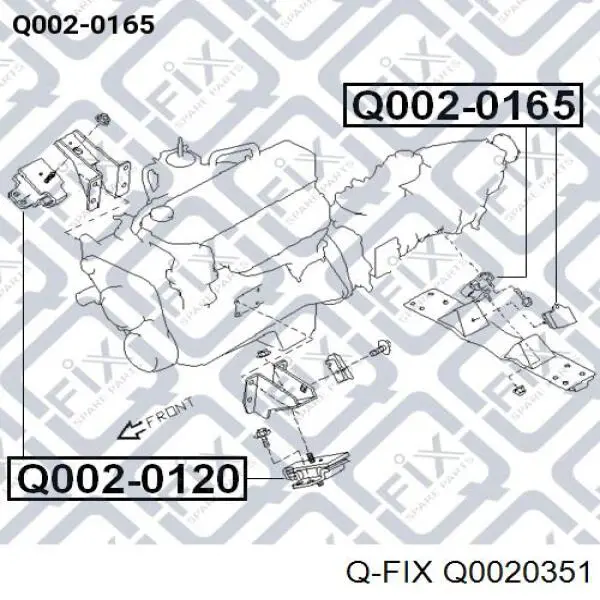 Подушка (опора) двигуна, ліва нижня Q-fix Q0020351 ціна, від 14.79 USD