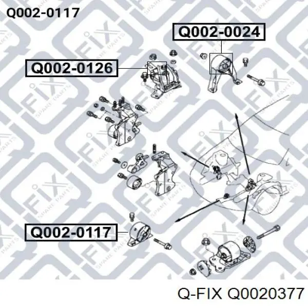 Права подушка двигуна Q-fix Q0020377 ціна, від 26.87 USD