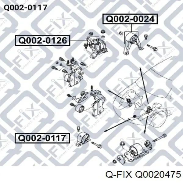 Q0020475 Q-fix Подушка передньої опори двигуна
