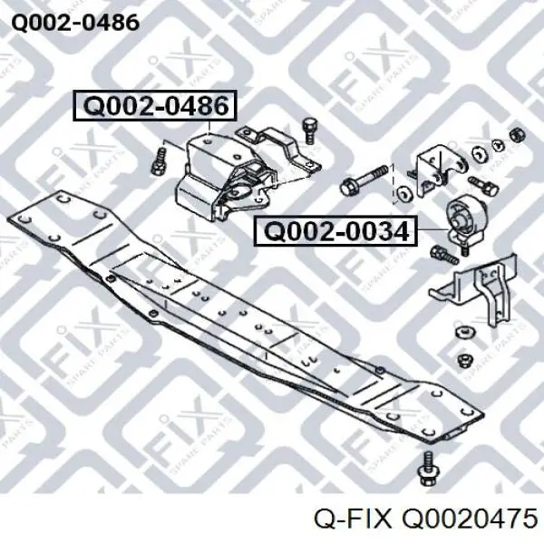 Подушка (опора) двигуна, передня Q-fix Q0020475 ціна, від 51.47 USD