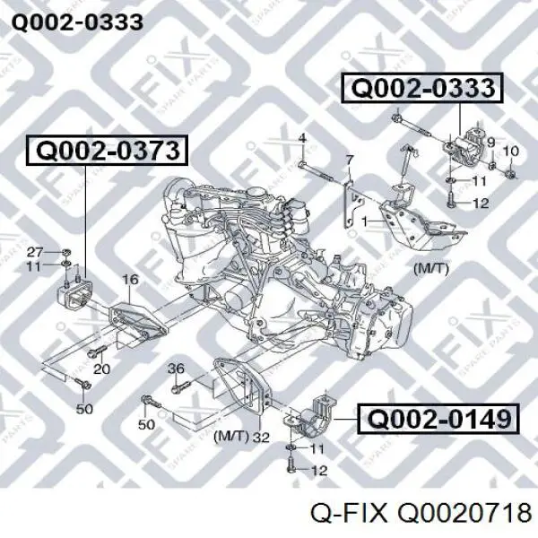 Q0020718 Q-fix подушка (опора двигуна, передня)