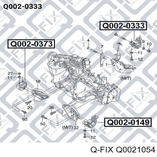 Q0021054 Q-fix подушка (опора двигуна ліва (сайлентблок))
