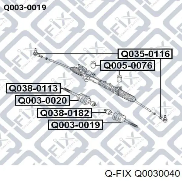 Пильник рульового механізму/рейки Q0030040 Q-fix