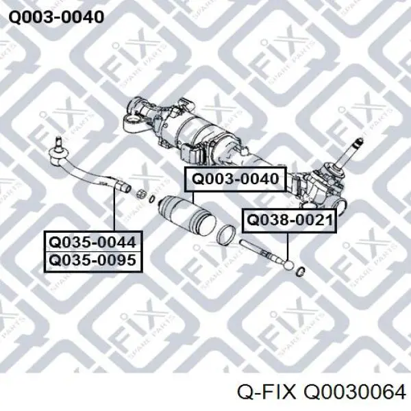 Пильник рульового механізму/рейки Q0030064 Q-fix