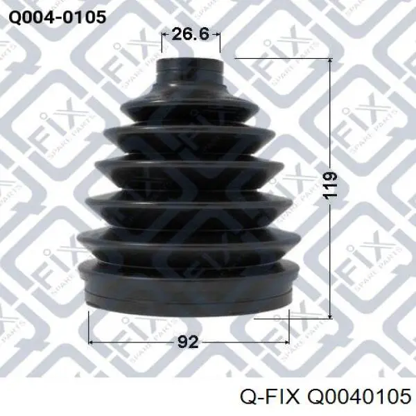 Пильник ШРУСа зовнішній, передній піввісі Q0040105 Q-fix