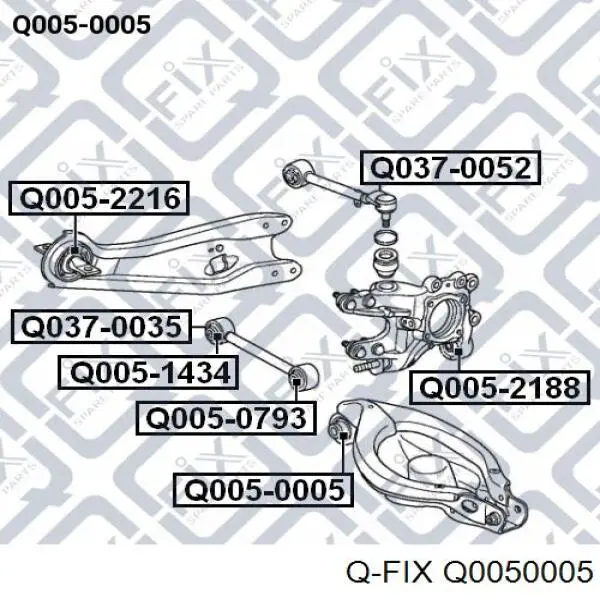 Сайлентблок заднього нижнього важеля Q0050005 Q-fix