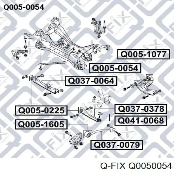 Сайлентблок заднього нижнього важеля Q0050054 Q-fix