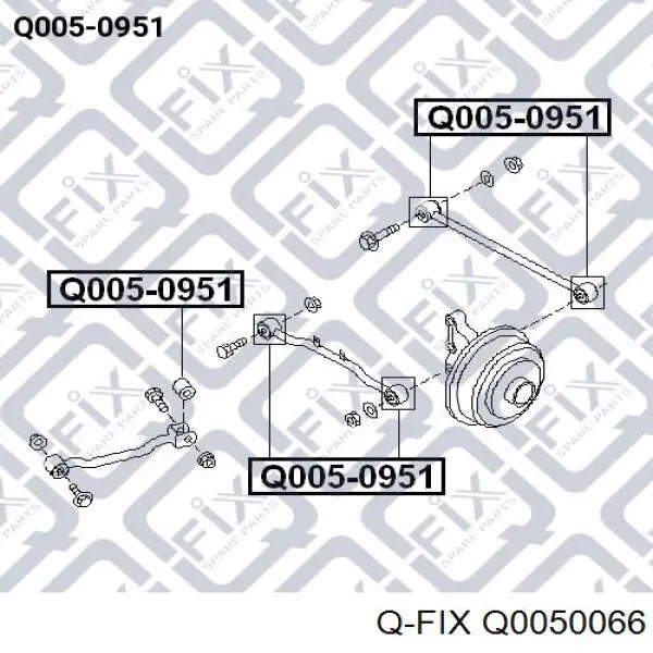 Сайлентблок заднього поперечного важеля Q-fix Q0050066 ціна, від 5.61 USD
