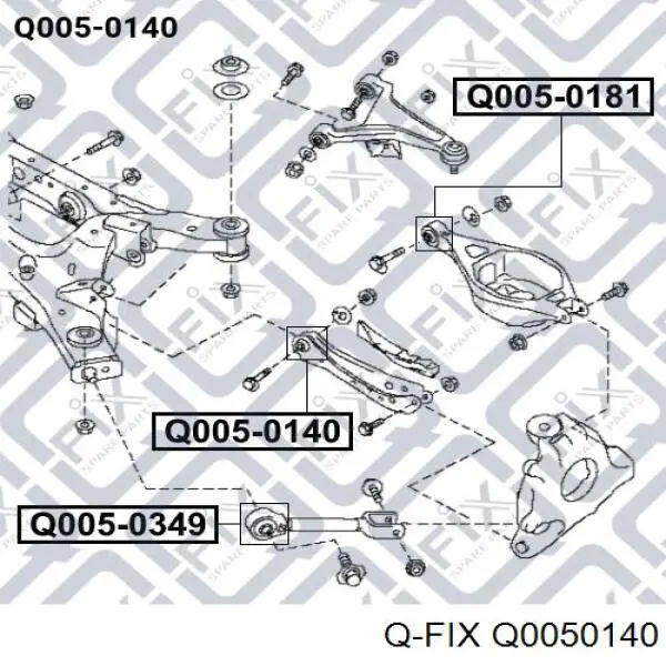 Сайлентблок заднього нижнього важеля Q-fix Q0050140 ціна, від 15.22 USD