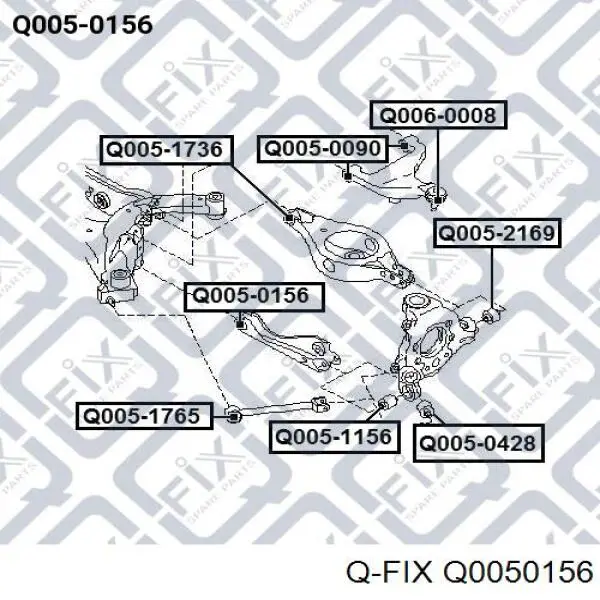 Q0050156 Q-fix Сайлентблок заднього поперечного важеля