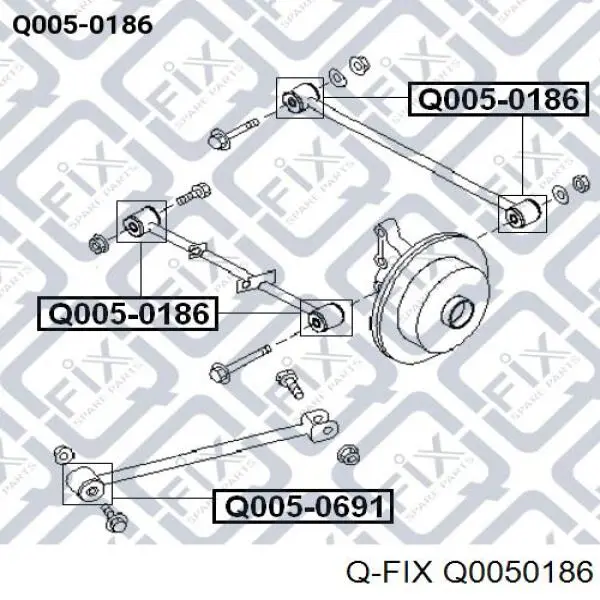 Купити Q0050186 Q-fix Сайлентблок тяги поперечної, задньої підвіски