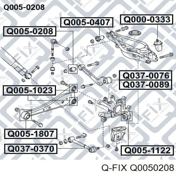Купити Q0050208 Q-fix Сайлентблок заднього поперечного важеля, внутрішній