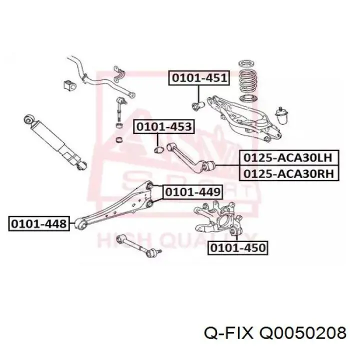 Сайлентблок заднього поперечного важеля, внутрішній Q0050208 Q-fix
