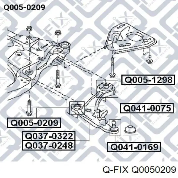 Сайлентблок переднього нижнього важеля Q0050209 Q-fix