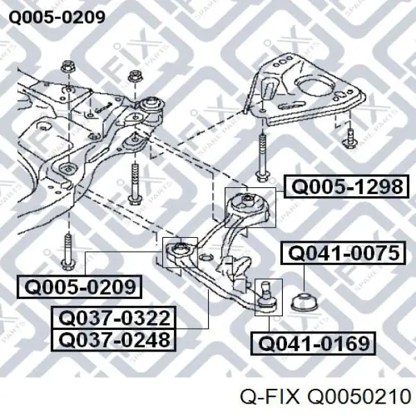Сайлентблок переднього важеля Q0050210 Q-fix