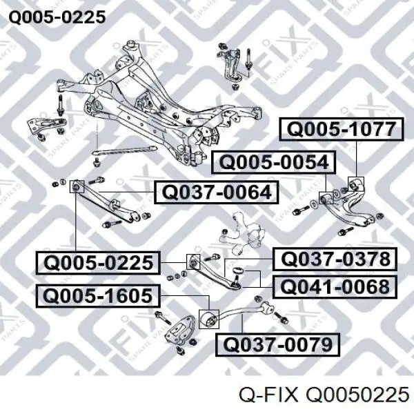 Q0050225 Q-fix Сайлентблок заднього поперечного важеля, внутрішній