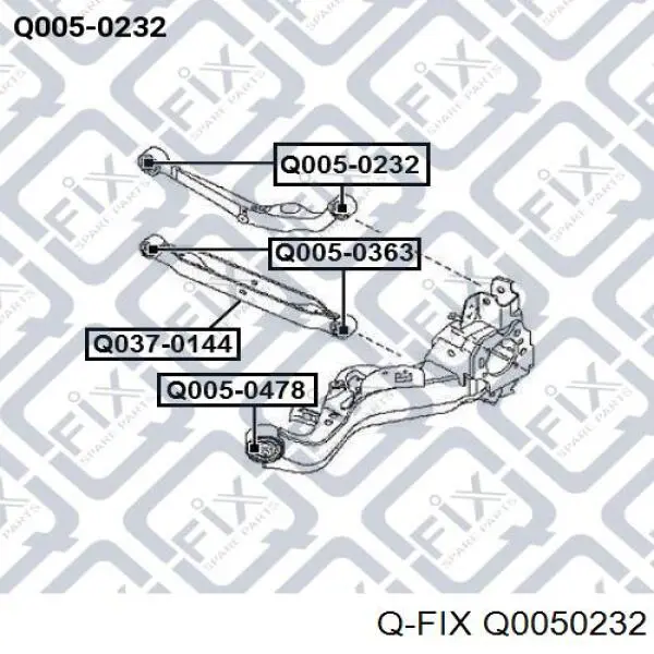 Сайлентблок заднього верхнього важеля Q0050232 Q-fix
