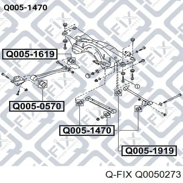 Сайлентблок заднього поперечного важеля, зовнішній Q0050273 Q-fix
