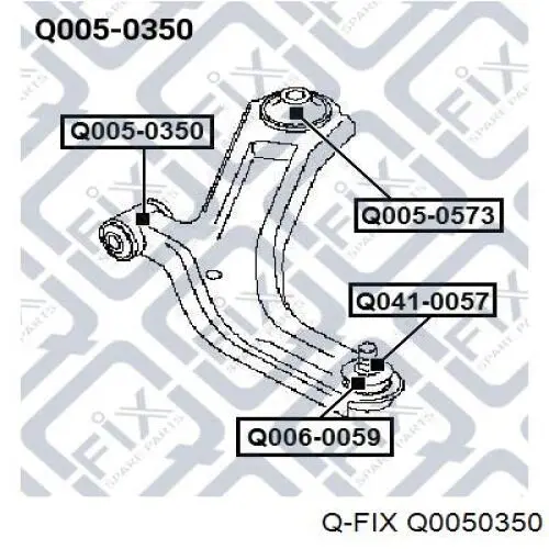 Сайлентблок переднього важеля Q0050350 Q-fix