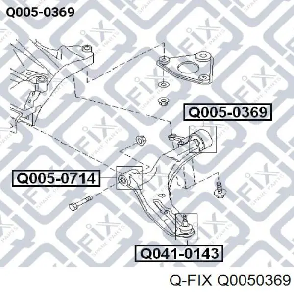 Сайлентблок нижнього важеля передньої підвіски Q-fix Q0050369 ціна, від 5.98 USD