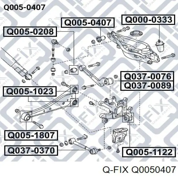 Сайлентблок заднього нижнього важеля Q0050407 Q-fix