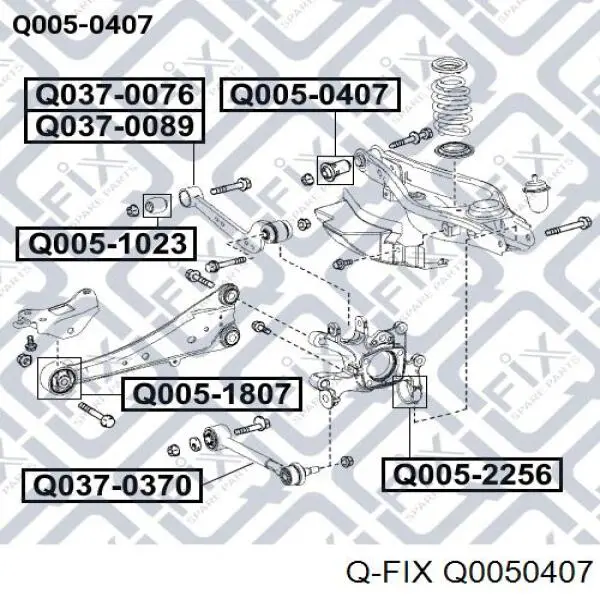 Сайлентблок заднього нижнього важеля Q0050407 Q-fix