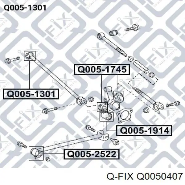 Сайлентблок заднього нижнього важеля Q-fix Q0050407 ціна, від 6.73 USD