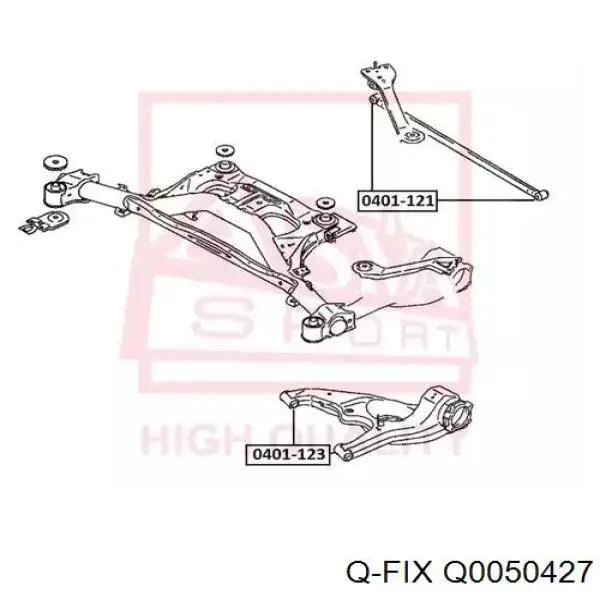 Сайлентблок заднього нижнього важеля Q-fix Q0050427 ціна, від 6.91 USD