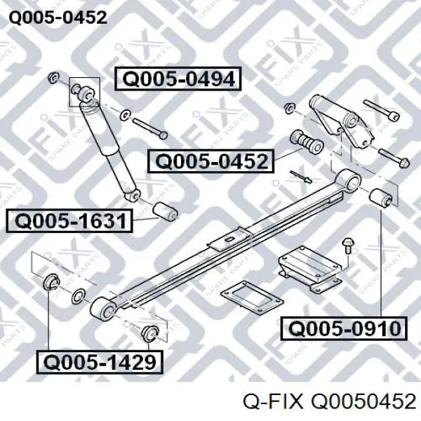 Сайлентблок сережки ресори Q0050452 Q-fix