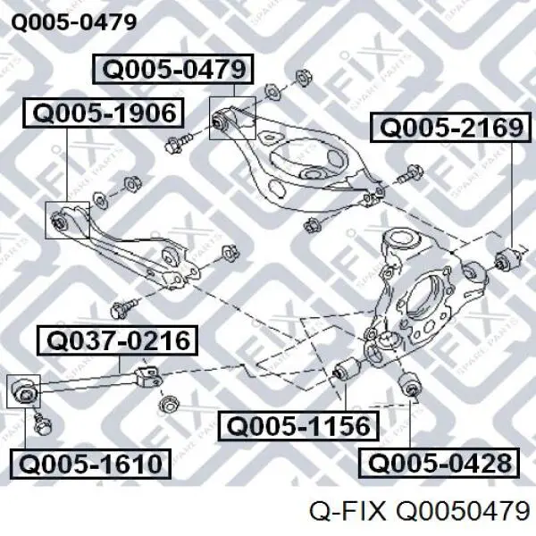 Сайлентблок заднього нижнього важеля Q-fix Q0050479 ціна, від 5.53 USD