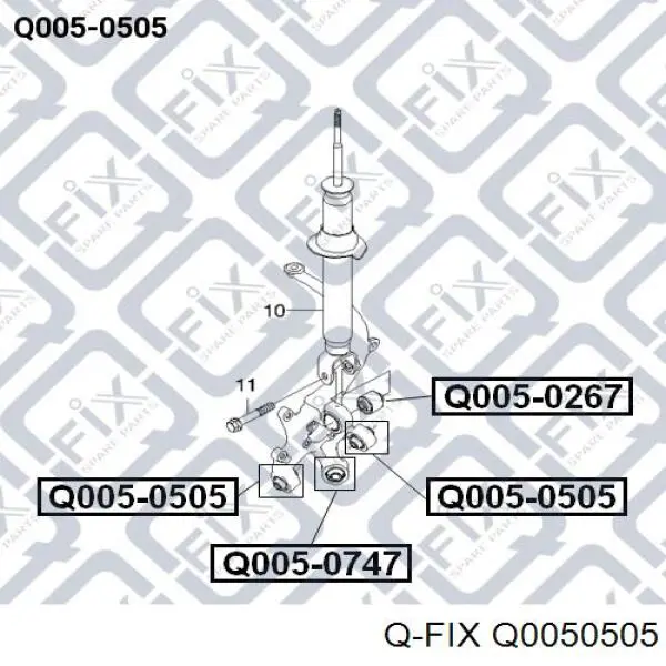 Сайлентблок цапфи задньої Q0050505 Q-fix