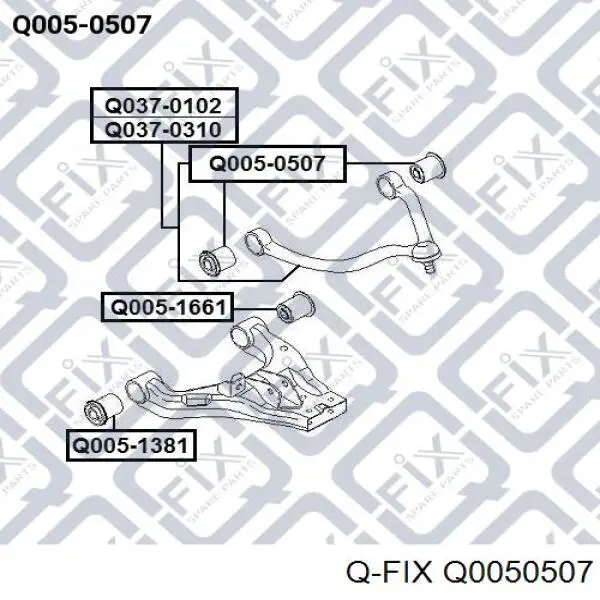 Сайлентблок переднього верхнього важеля Q-fix Q0050507 ціна, від 4.21 USD