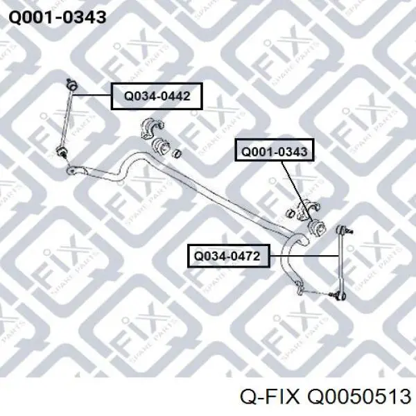 Q0050513 Q-fix Сайлентблок заднього поперечного важеля