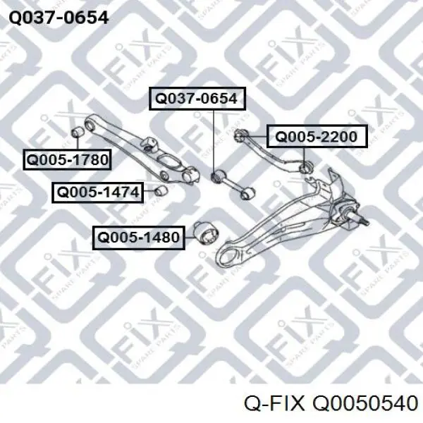 Q0050540 Q-fix Сайлентблок тяги поперечної, задньої підвіски