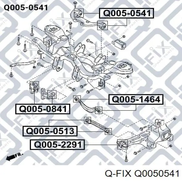 Q0050541 Q-fix Сайлентблок траверси кріплення заднього редуктора, задній