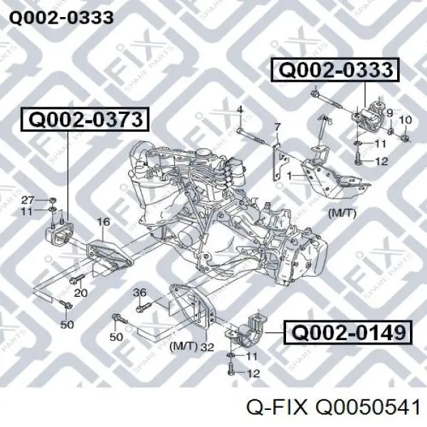 Сайлентблок траверси кріплення заднього редуктора, задній Q-fix Q0050541 ціна, від 13.02 USD