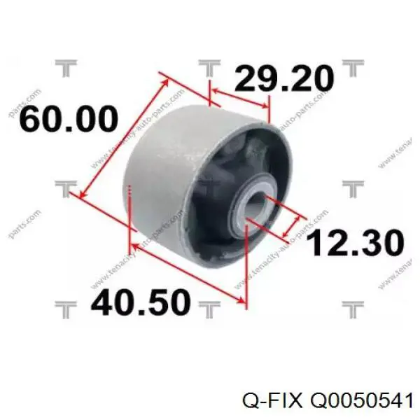 Сайлентблок траверси кріплення заднього редуктора, задній Q0050541 Q-fix
