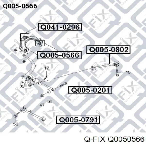 Купити Q0050566 Q-fix Сайлентблок заднього верхнього важеля