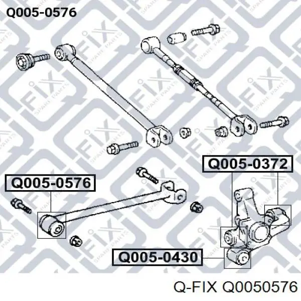 Q0050576 Q-fix Сайлентблок заднього поздовжнього важеля, передній
