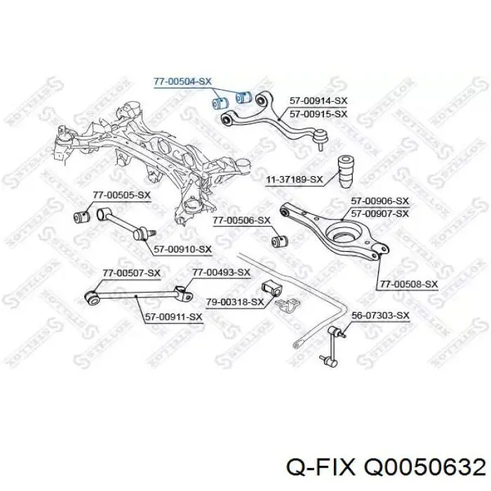 Сайлентблок заднього важеля Q-fix Q0050632 ціна, від 4.79 USD
