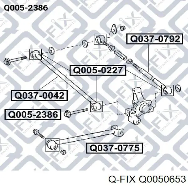 Купити Q0050653 Q-fix Сайлентблок заднього поперечного важеля, зовнішній