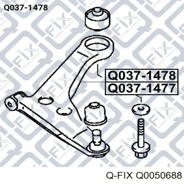 Сайлентблок переднього нижнього важеля Q0050688 Q-fix