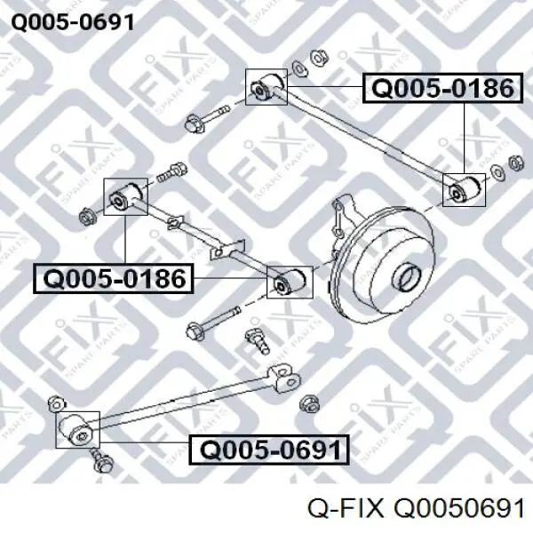 Сайлентблок заднього поздовжнього важеля, передній Q-fix Q0050691 ціна, від 4.14 USD