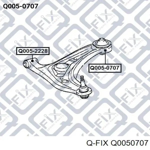 Сайлентблок переднього нижнього важеля Q0050707 Q-fix