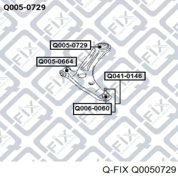 Сайлентблок переднього нижнього важеля Q0050729 Q-fix