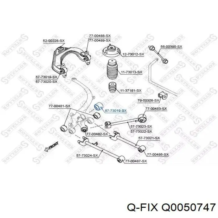 Сайлентблок заднього кулака Q-fix Q0050747