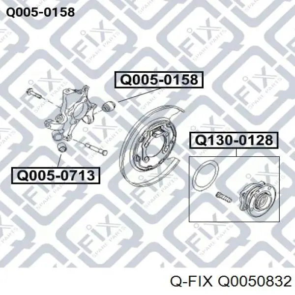 Сайлентблок цапфи задньої Q-fix Q0050832 ціна, від 8.42 USD