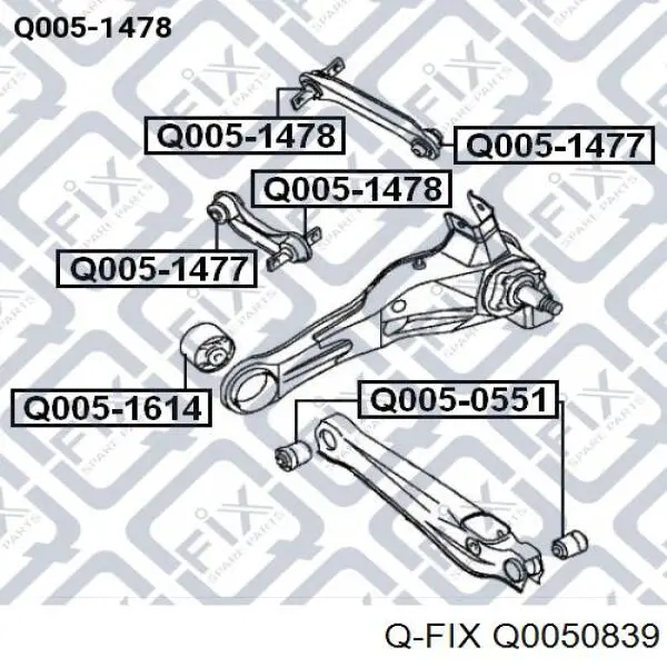 Q0050839 Q-fix Сайлентблок тяги поперечної, задньої підвіски