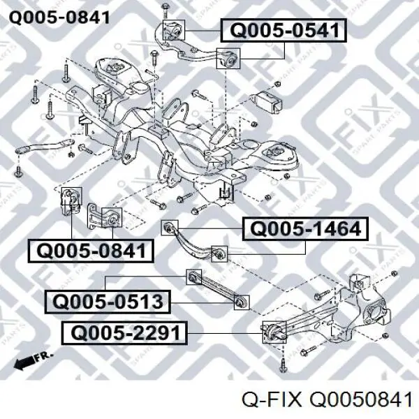 Купити Q0050841 Q-fix Сайлентблок траверси кріплення заднього редуктора, передній